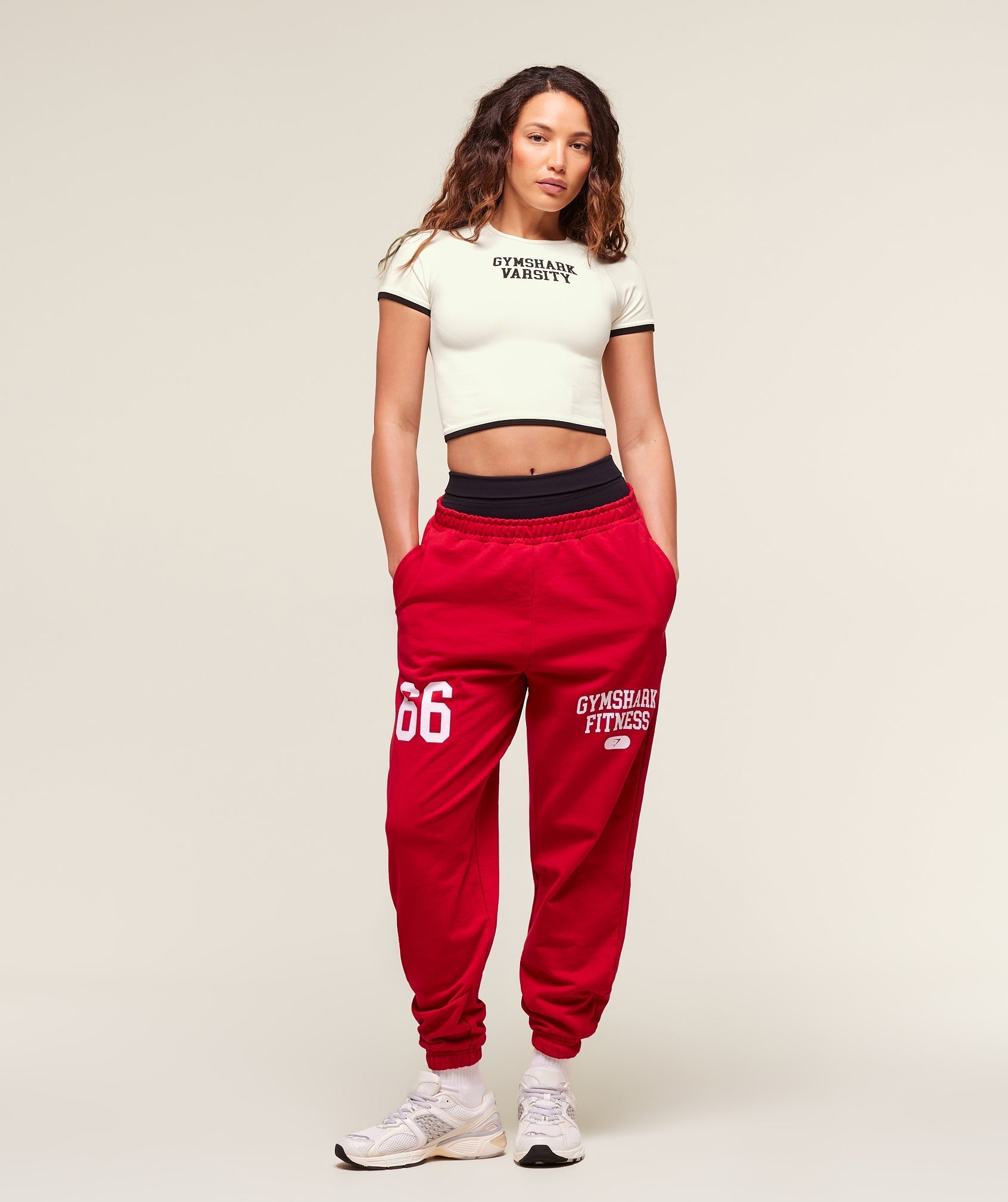 Varsity Graphic Oversized Joggers - Conditioning Red
