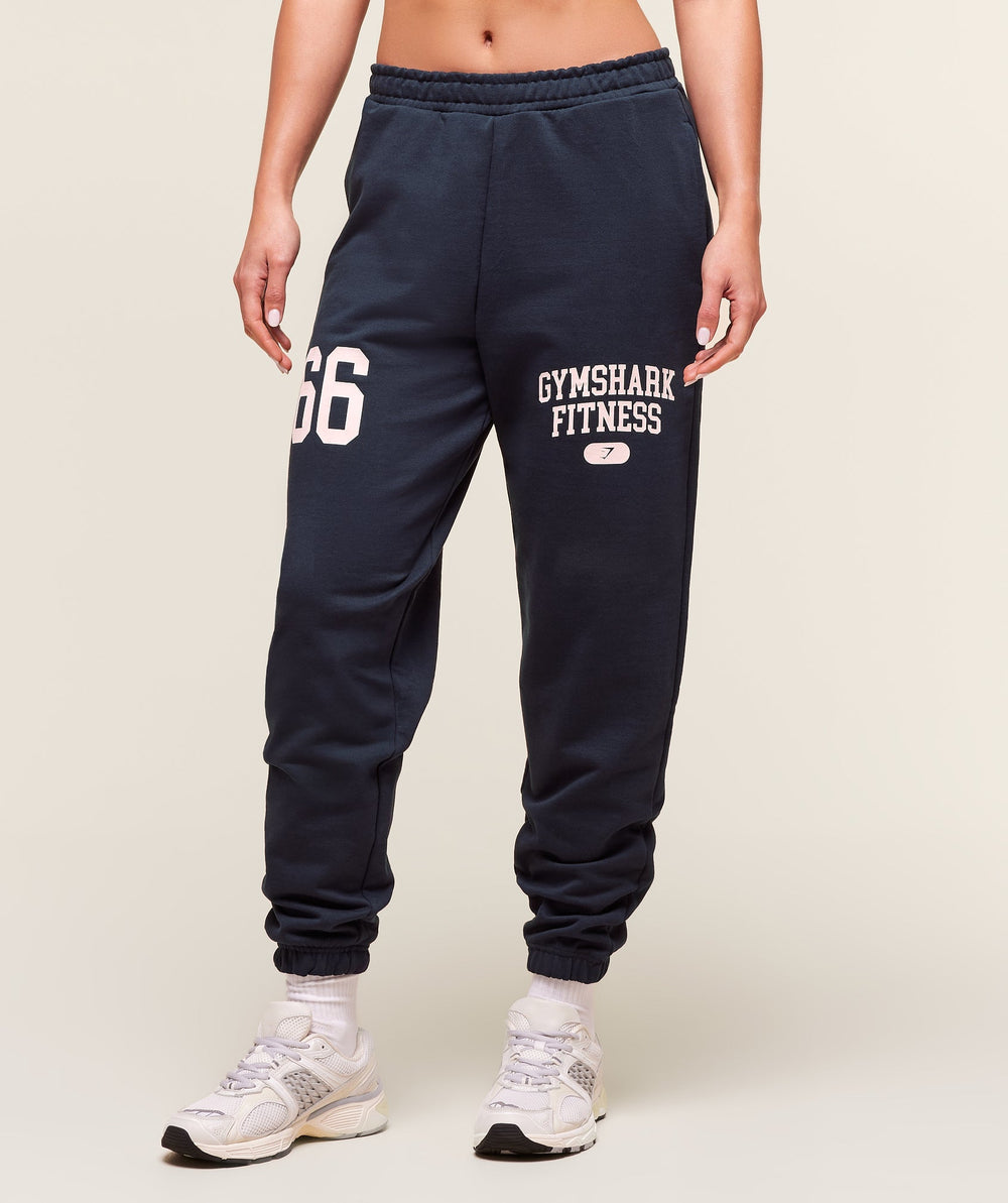Varsity Graphic Oversized Joggers - Heavy Blue