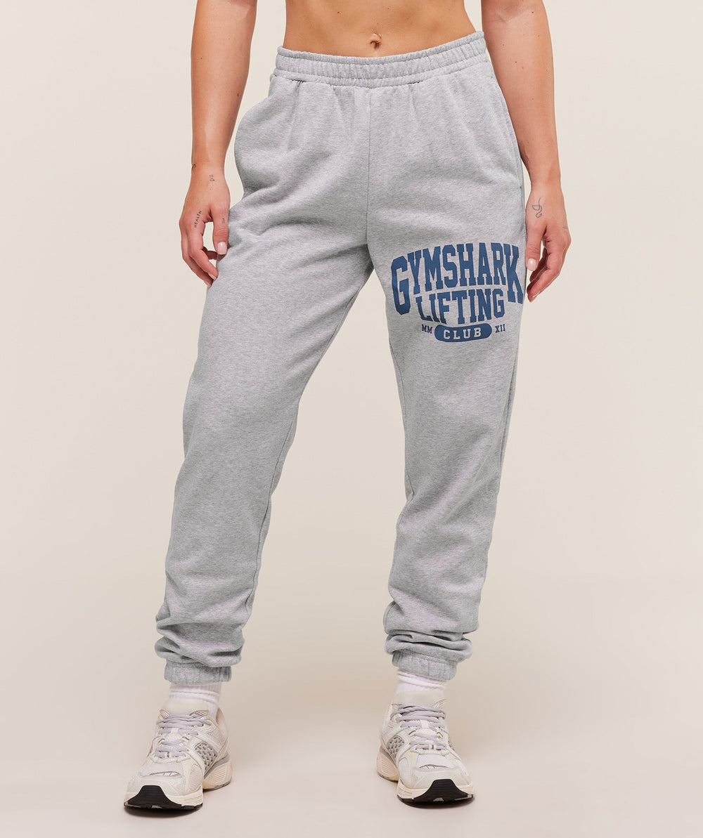 Lifting Club Graphic Joggers - Light Grey Core Marl