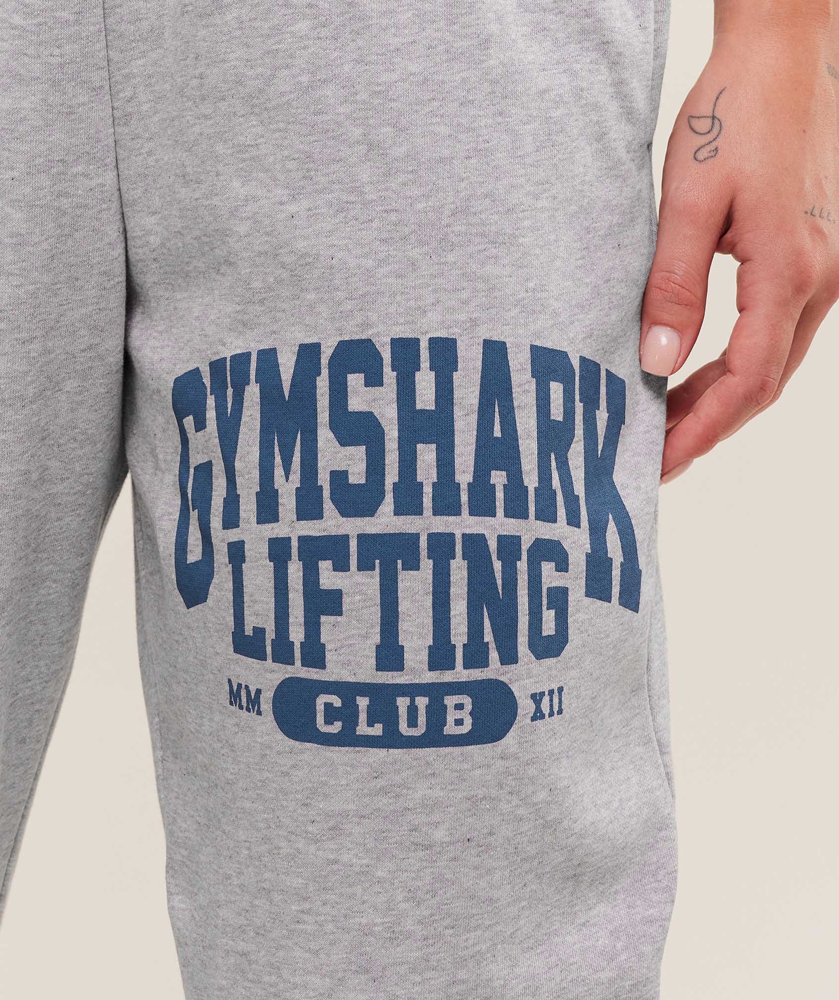 Lifting Club Graphic Joggers - Light Grey Core Marl