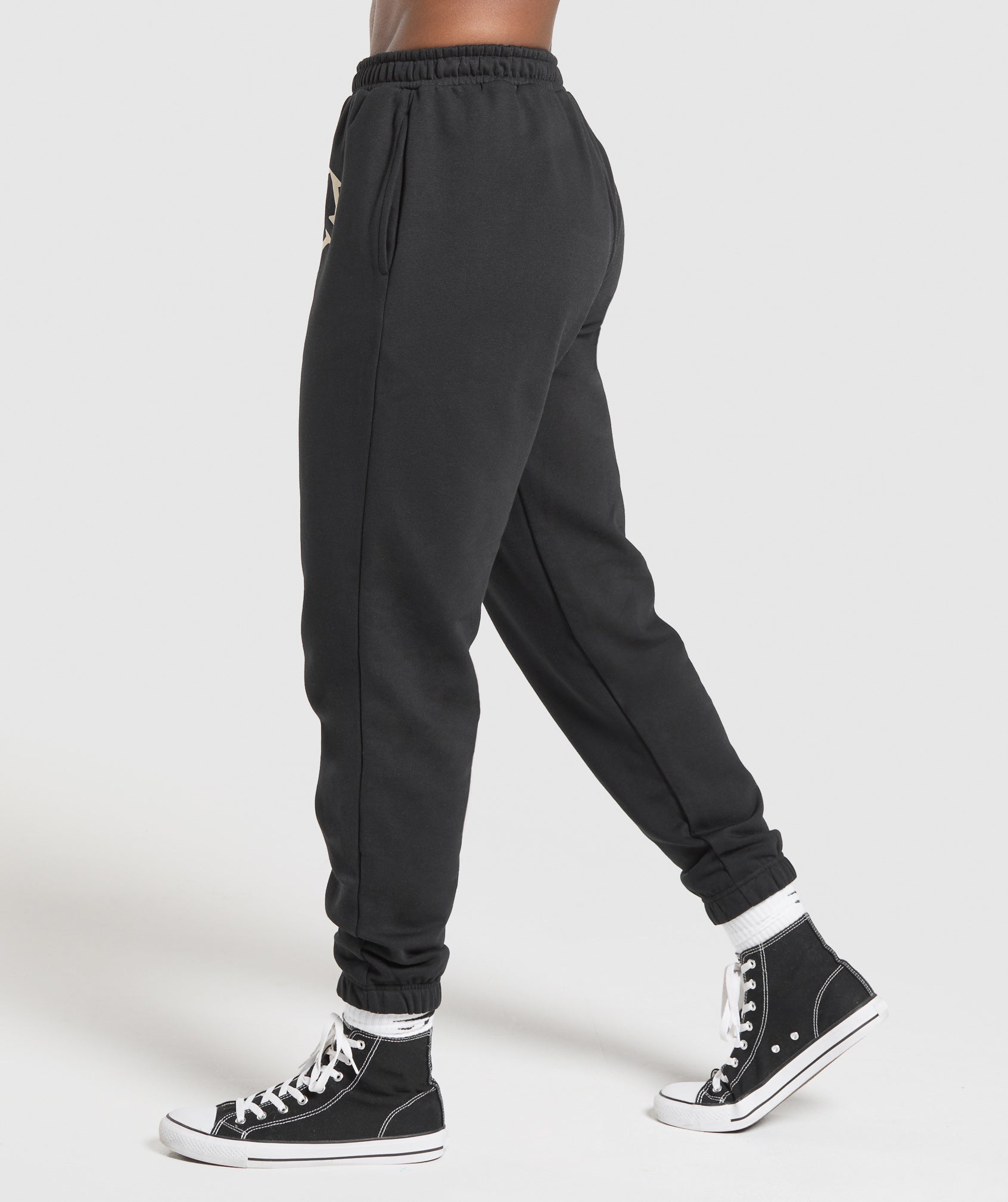 Heavy Duty Graphic Loopback Jogger - Black