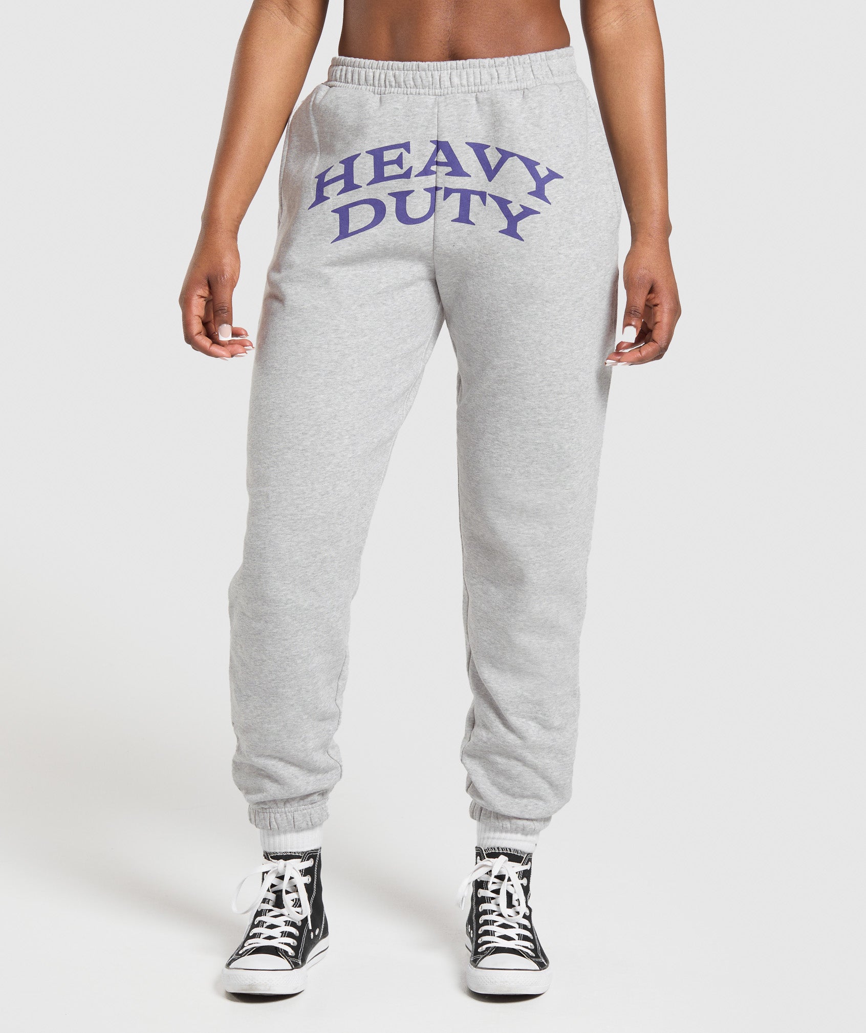Heavy Duty Graphic Loopback Jogger - Light Grey Core Marl