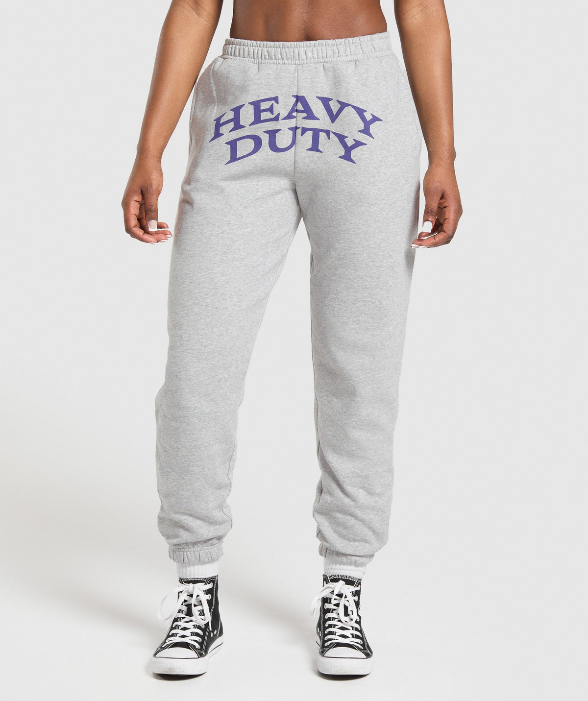 Heavy Duty Graphic Loopback Jogger - Light Grey Core Marl