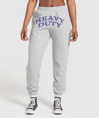 Heavy Duty Graphic Loopback Jogger - Light Grey Core Marl