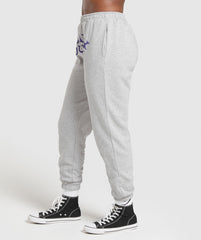 Heavy Duty Graphic Loopback Jogger - Light Grey Core Marl