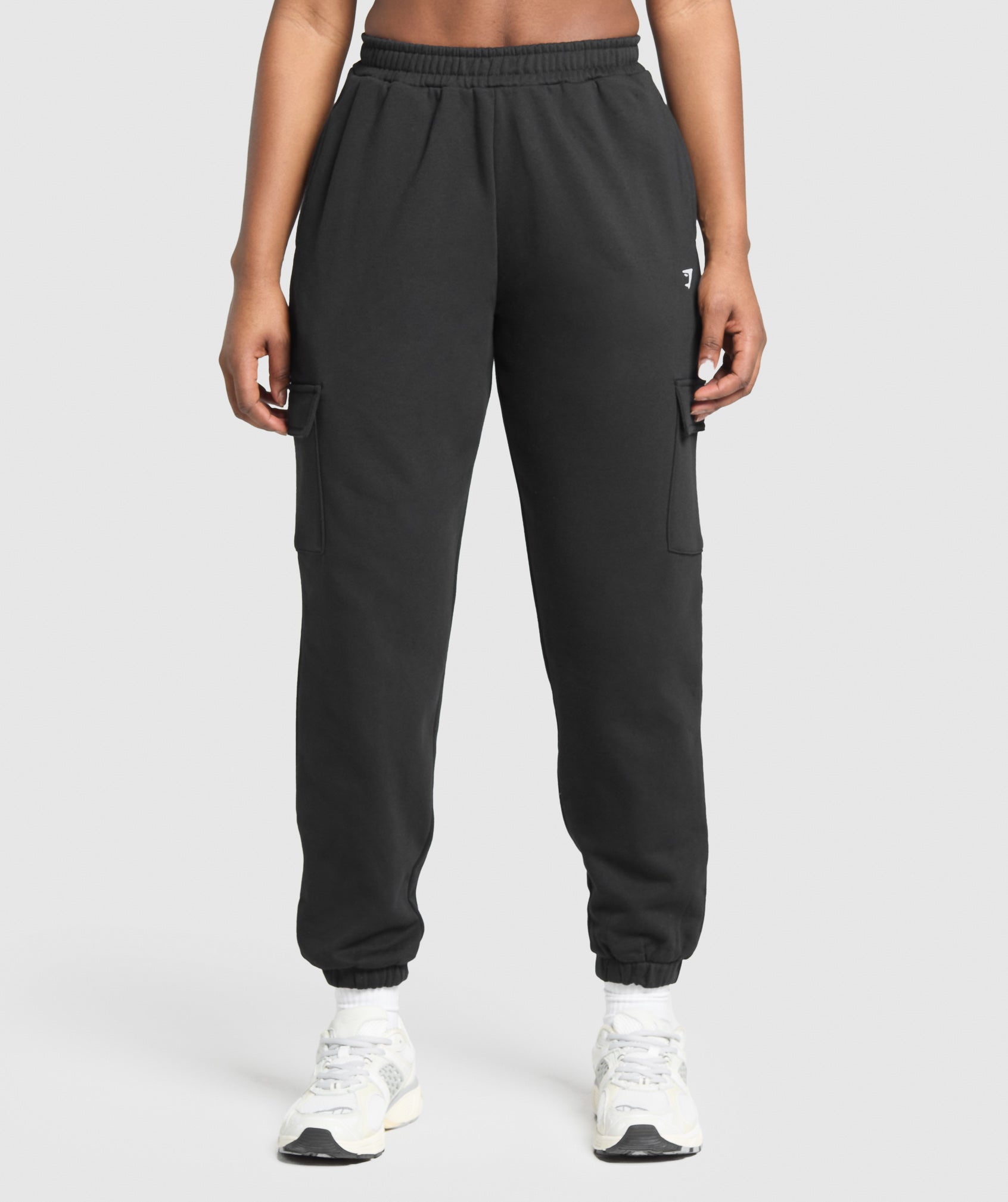 Fleece Cargo Joggers - Black