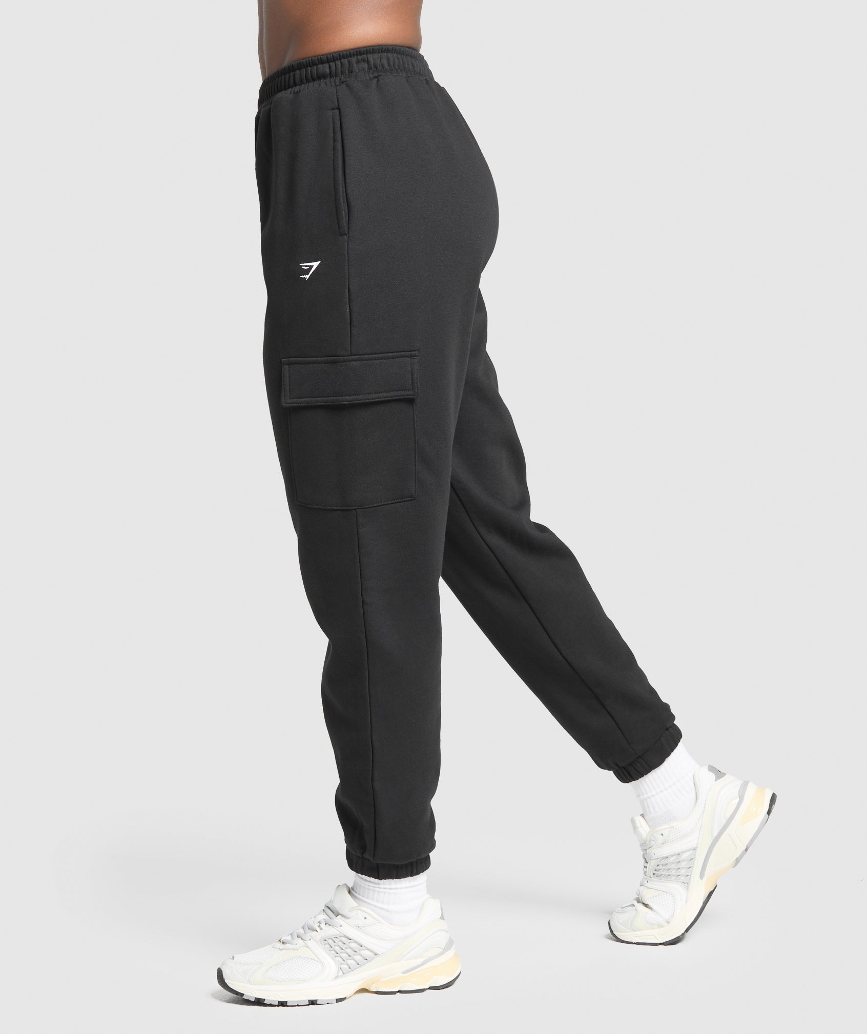 Fleece Cargo Joggers - Black