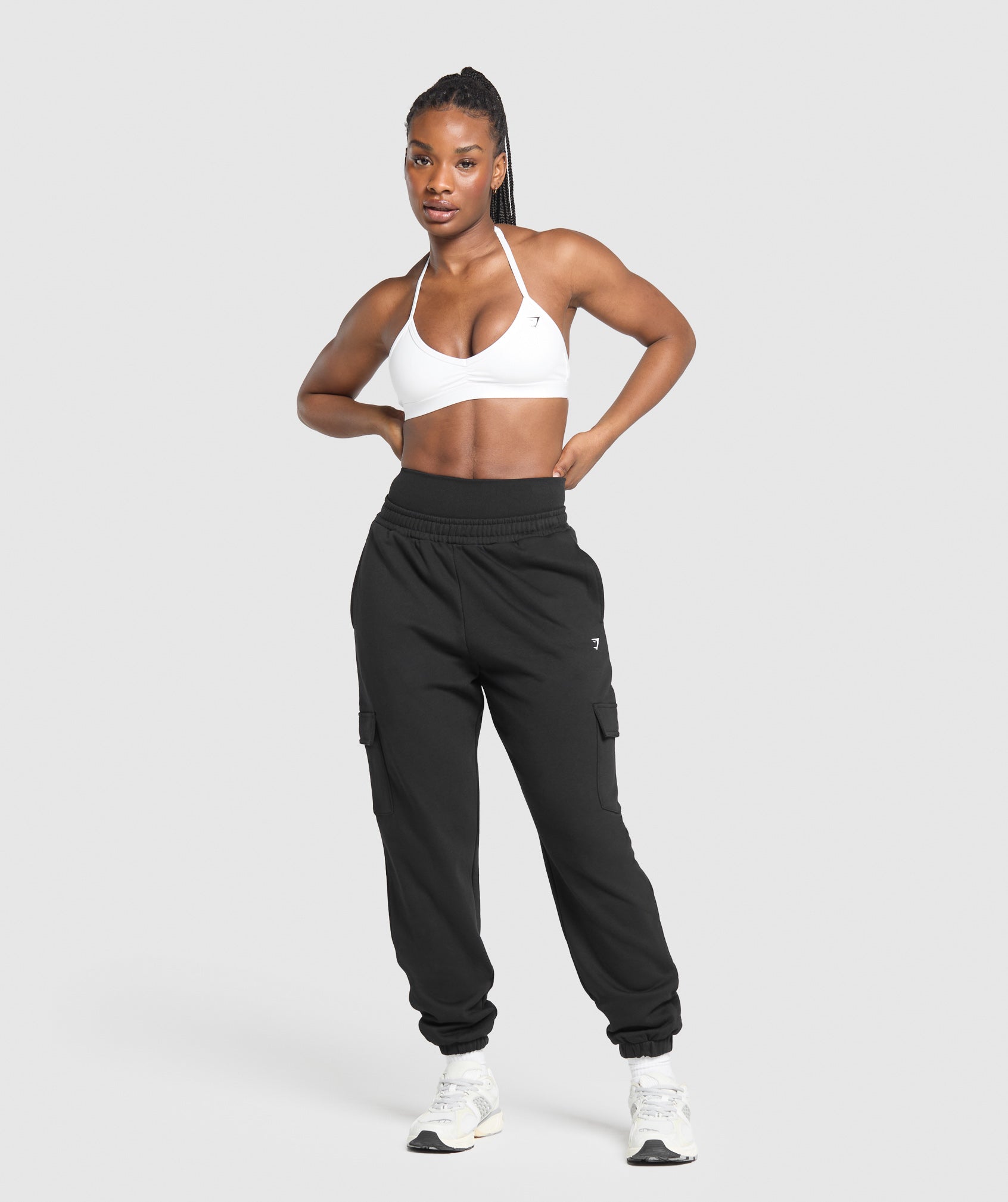 Fleece Cargo Joggers - Black