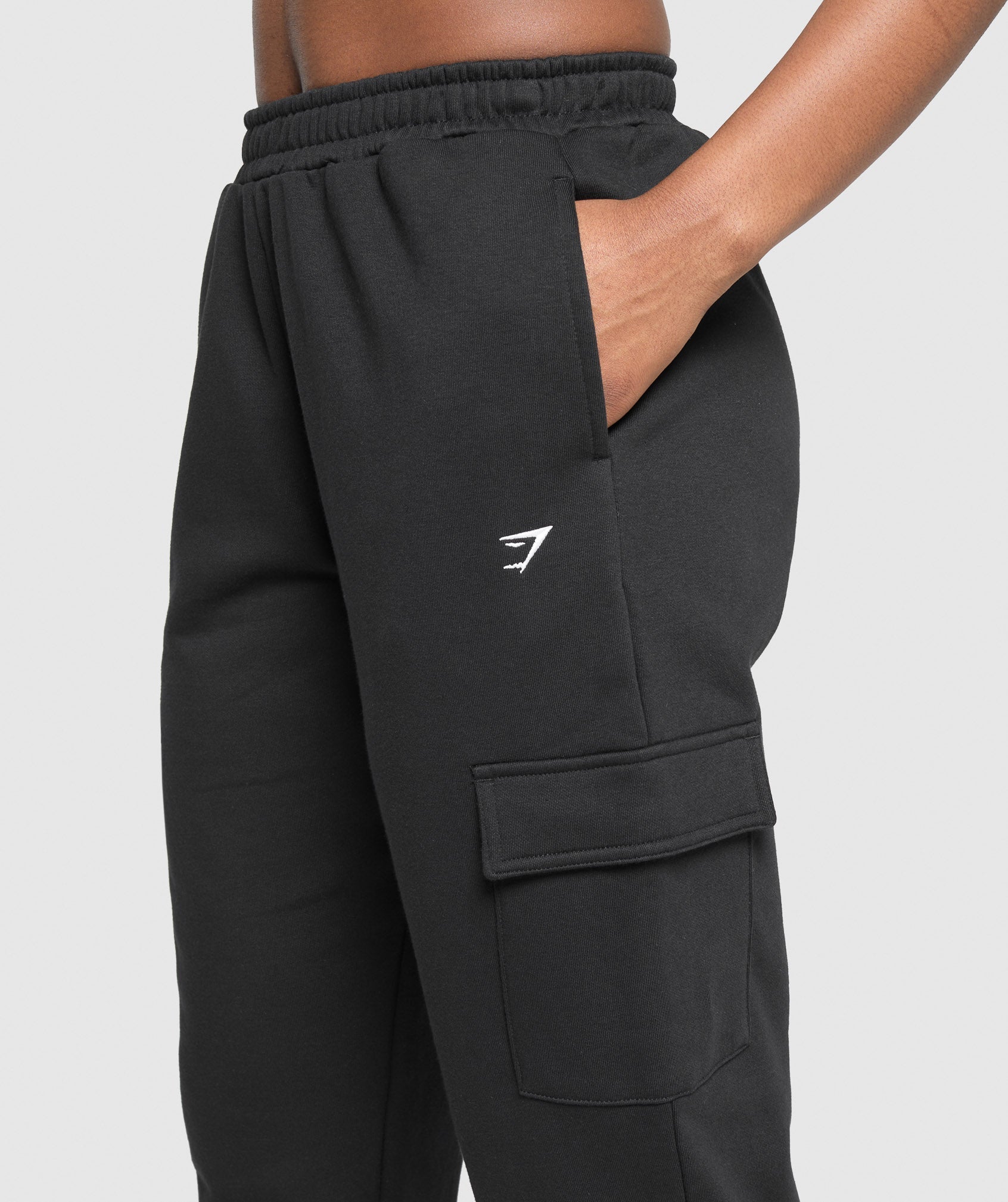 Fleece Cargo Joggers - Black
