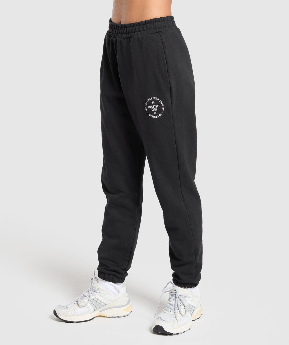 Lifestyle Club Graphic Joggers - Black