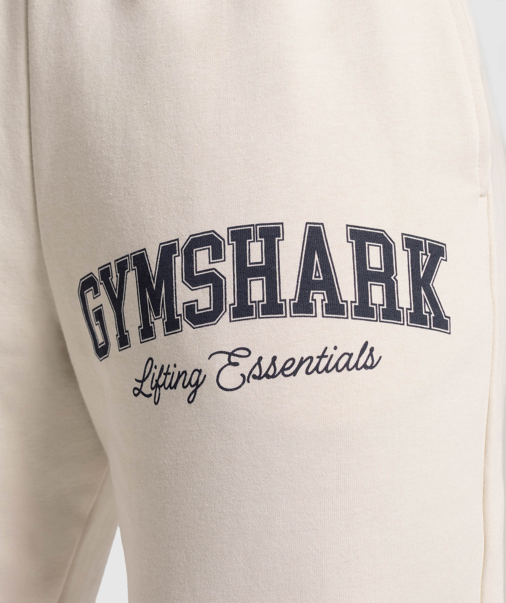 Lifting Essentials Graphic Brushed Oversized Joggers - Oat White