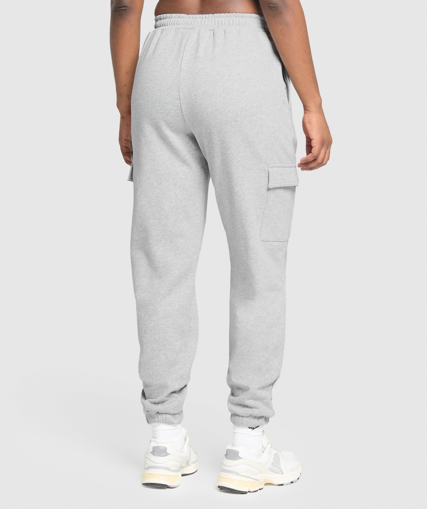 Fleece Cargo Joggers - Light Grey Core Marl