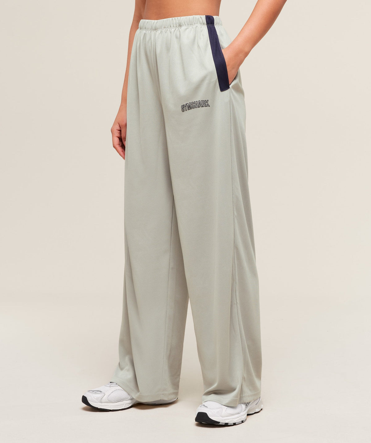 Mesh Straight Leg Pants - Stone Grey/Heavy Blue