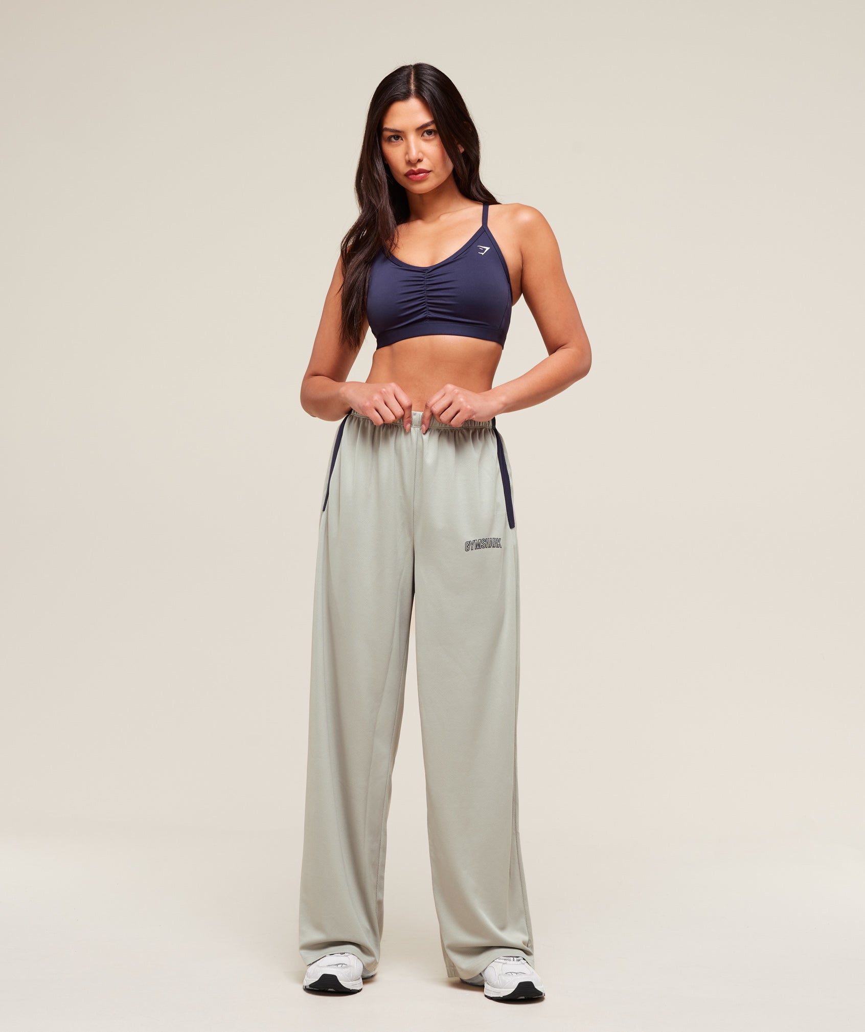 Mesh Straight Leg Pants - Stone Grey/Heavy Blue