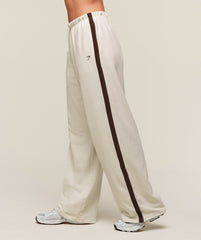 Retro Stripe Snap Pant - Oat White/Archive Brown