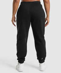 Lifting Essentials Graphic Brushed Oversized Joggers - Black