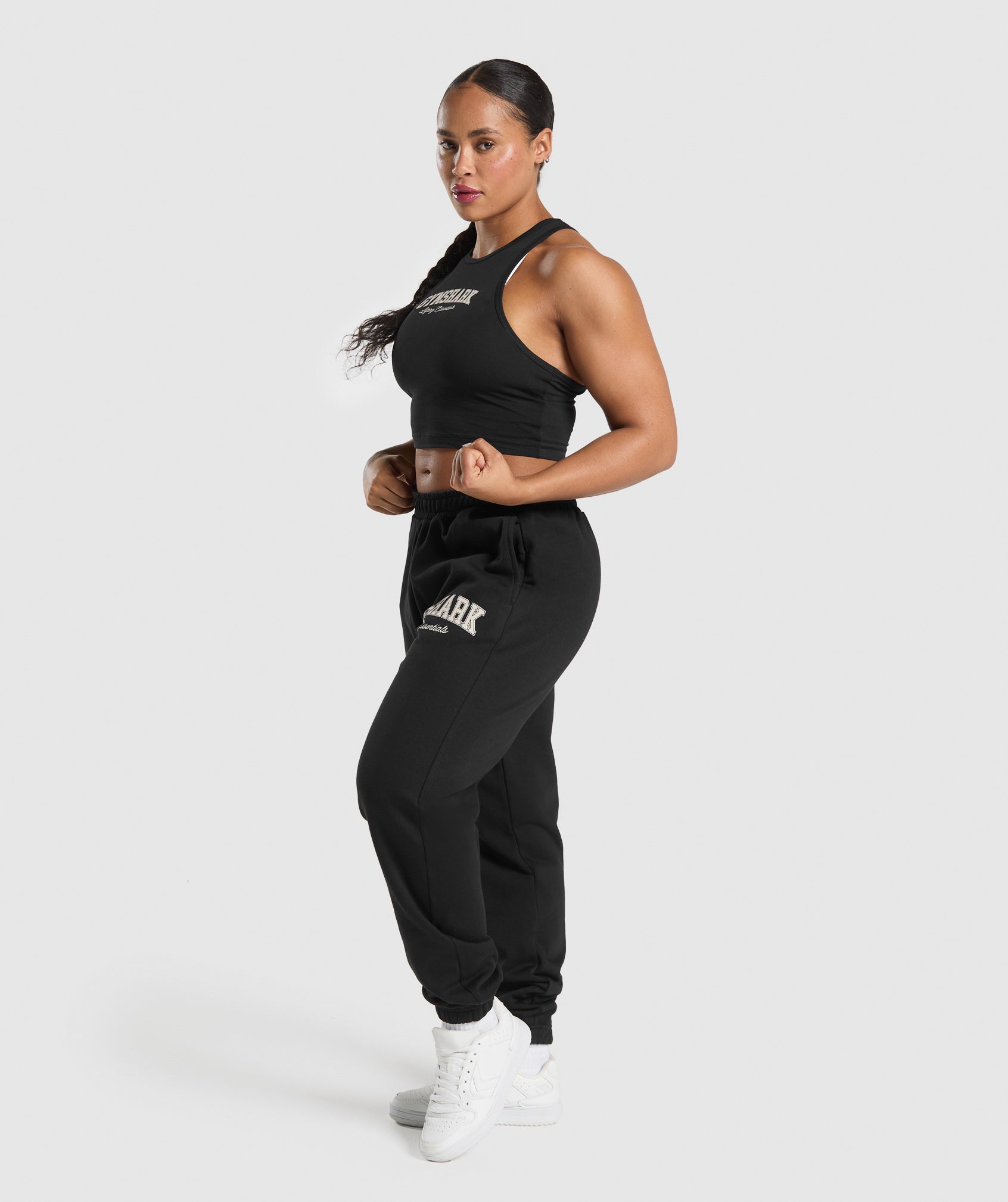 Lifting Essentials Graphic Brushed Oversized Joggers - Black