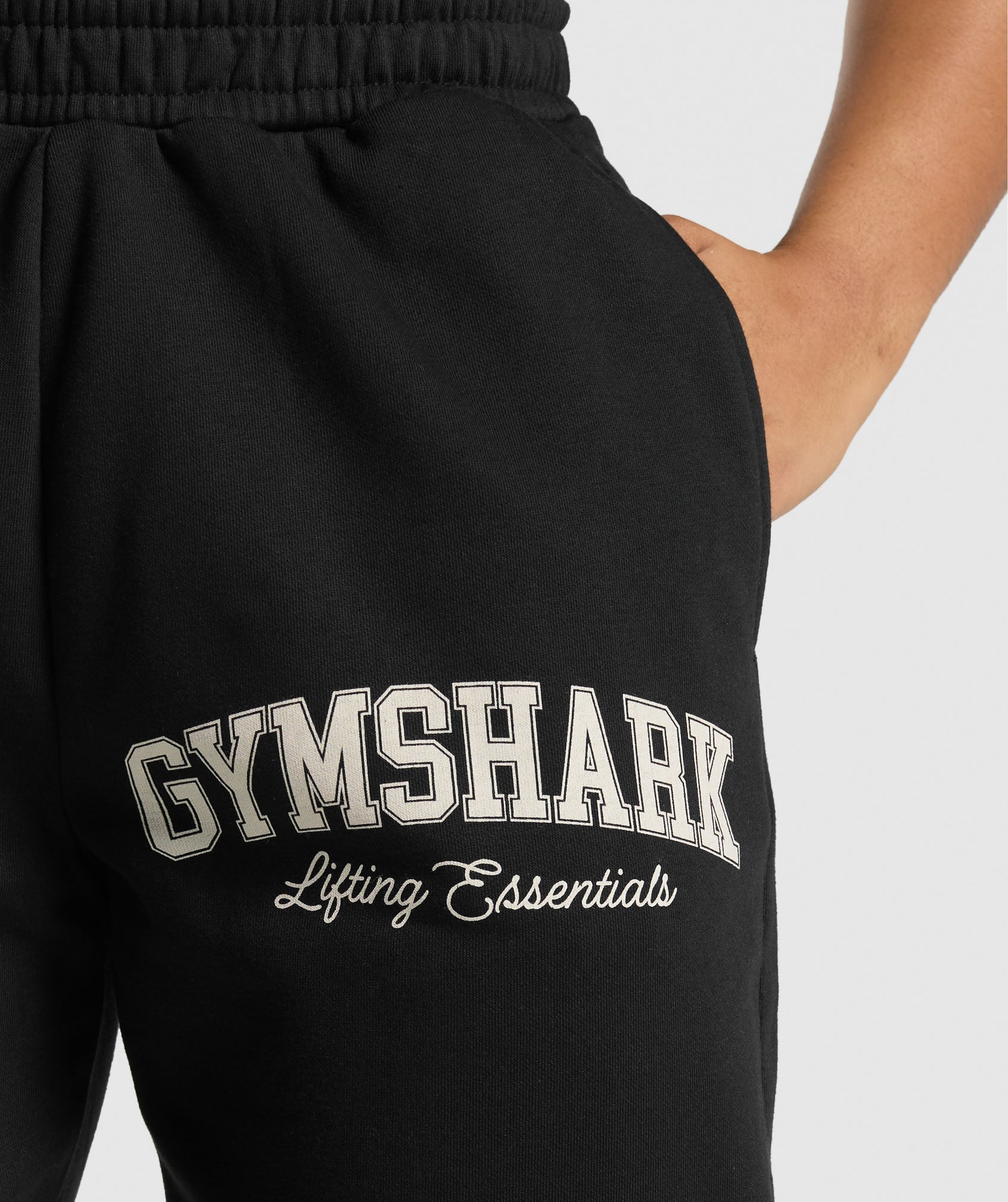 Lifting Essentials Graphic Brushed Oversized Joggers - Black