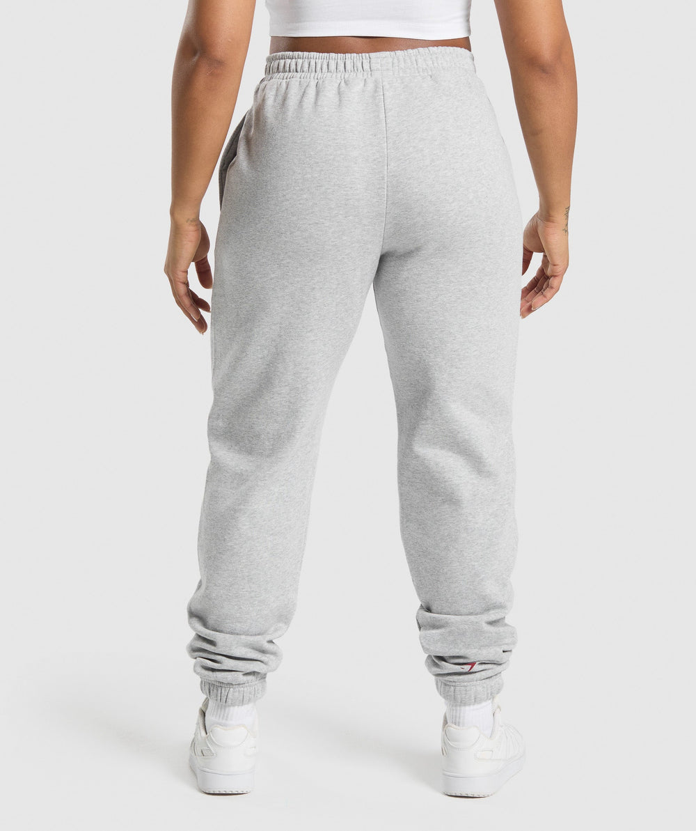Lifting Essentials Graphic Brushed Oversized Joggers - Light Grey Core Marl