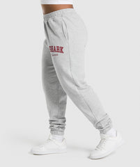 Lifting Essentials Graphic Brushed Oversized Joggers - Light Grey Core Marl