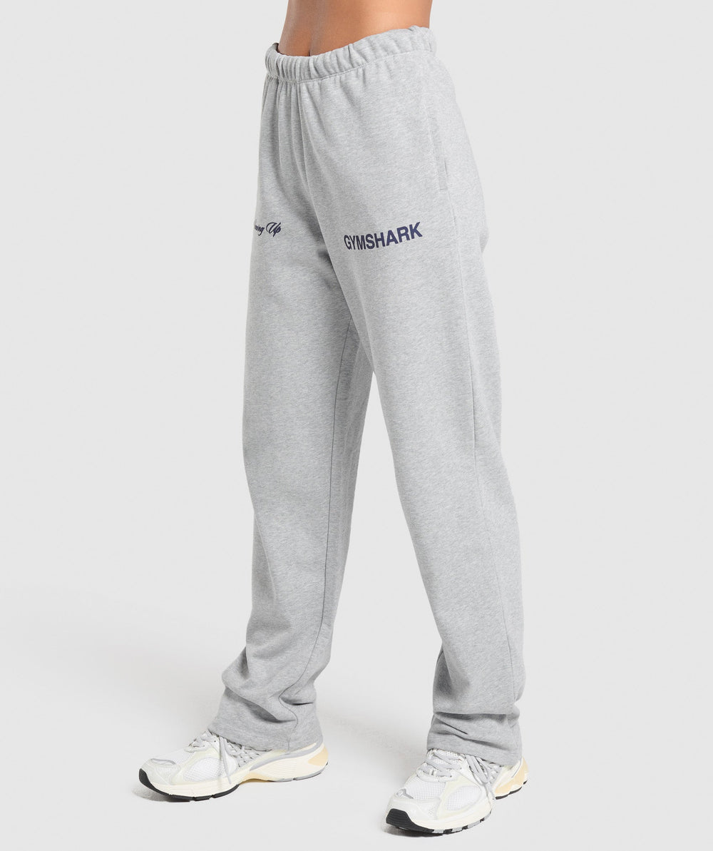 EST 2012 Graphic Straight Leg Joggers - Light Grey Core Marl