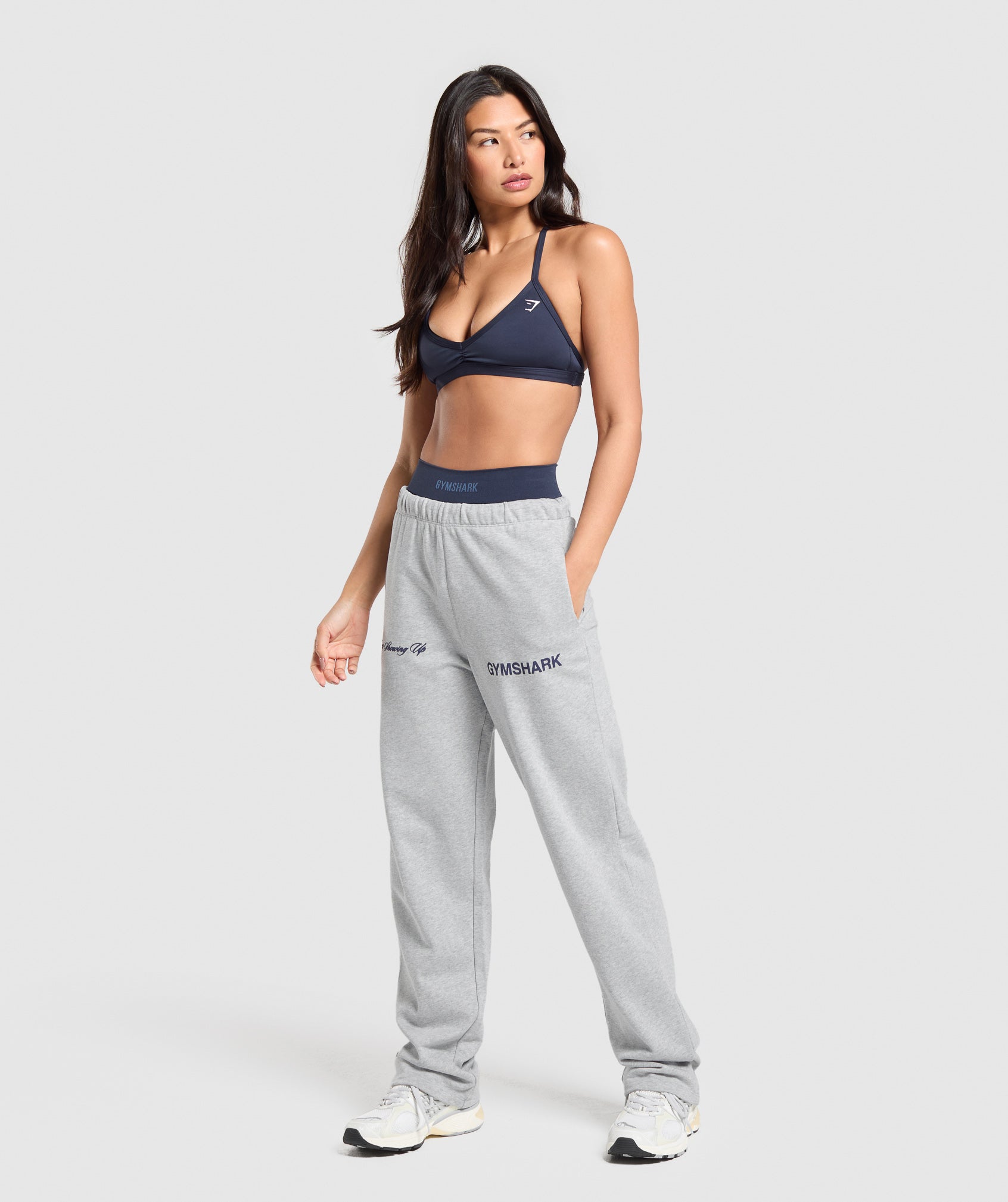 EST 2012 Graphic Straight Leg Joggers - Light Grey Core Marl