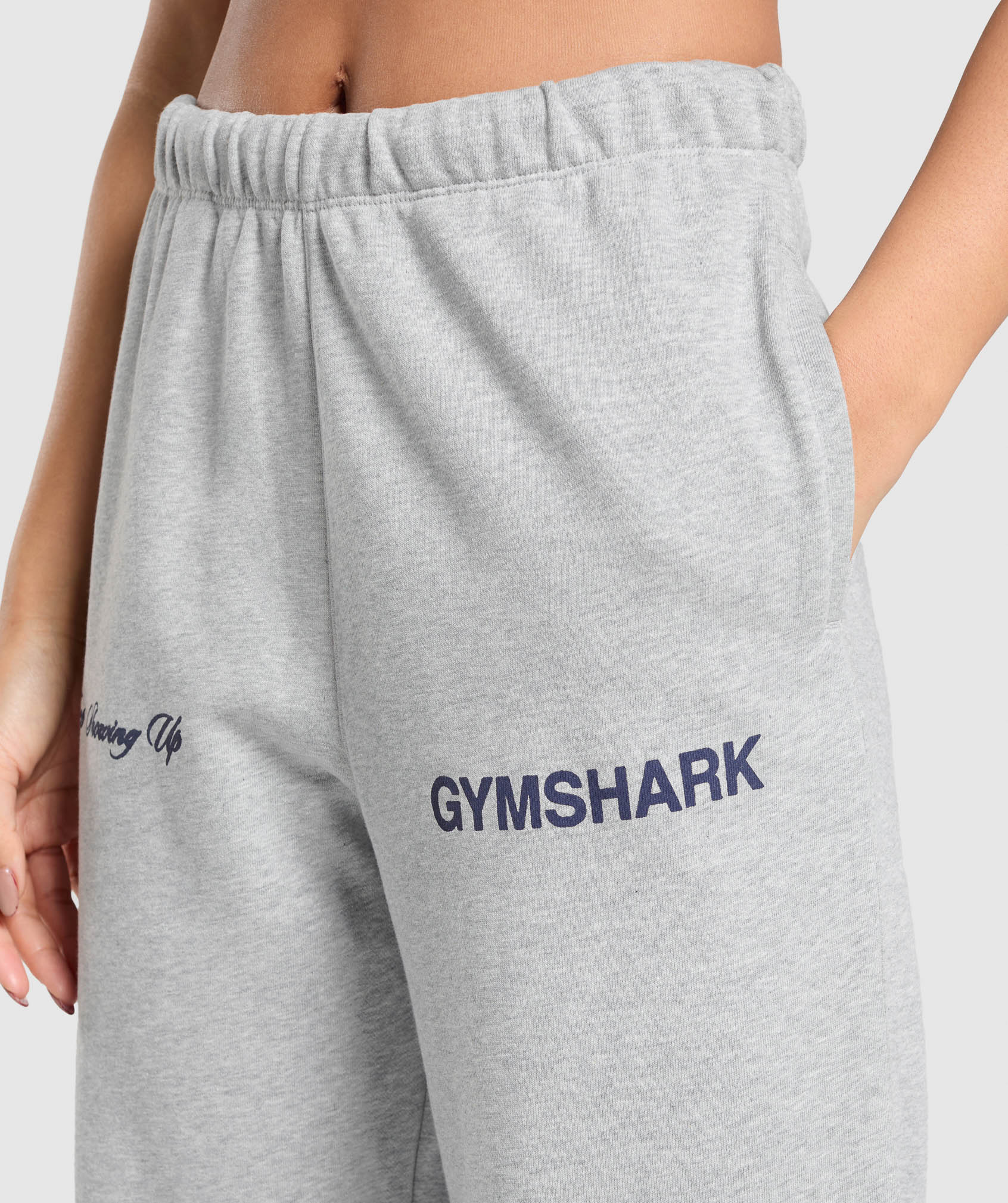 EST 2012 Graphic Straight Leg Joggers - Light Grey Core Marl