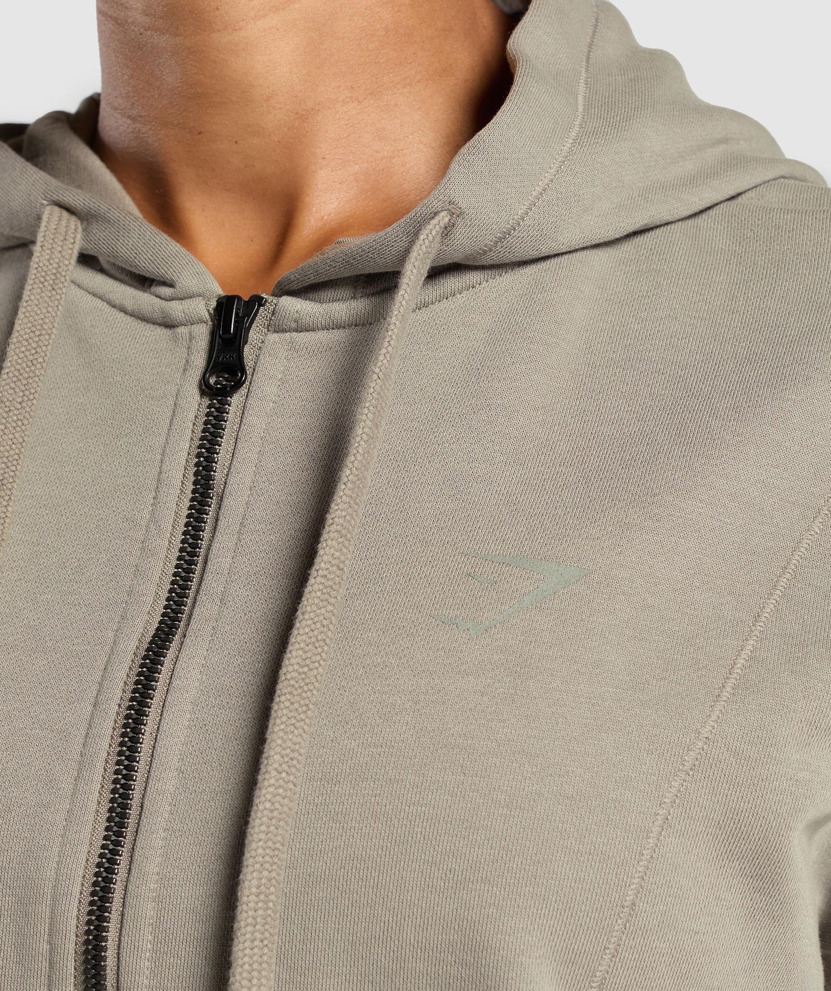Power Oversized Zip Hoodie - Linen Brown/Acid Wash