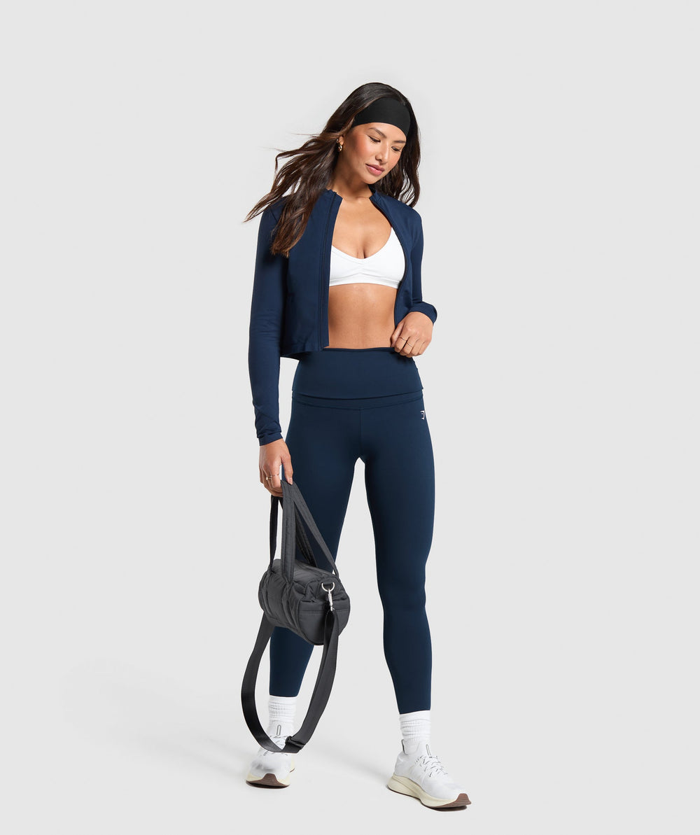 Everyday Seamless Zip Tracktop - Navy