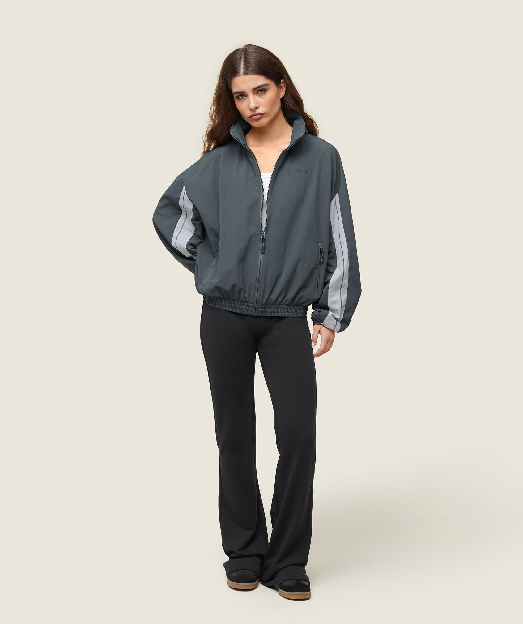 everywear Coaches Track Jacket - Faded Black/Ice Grey