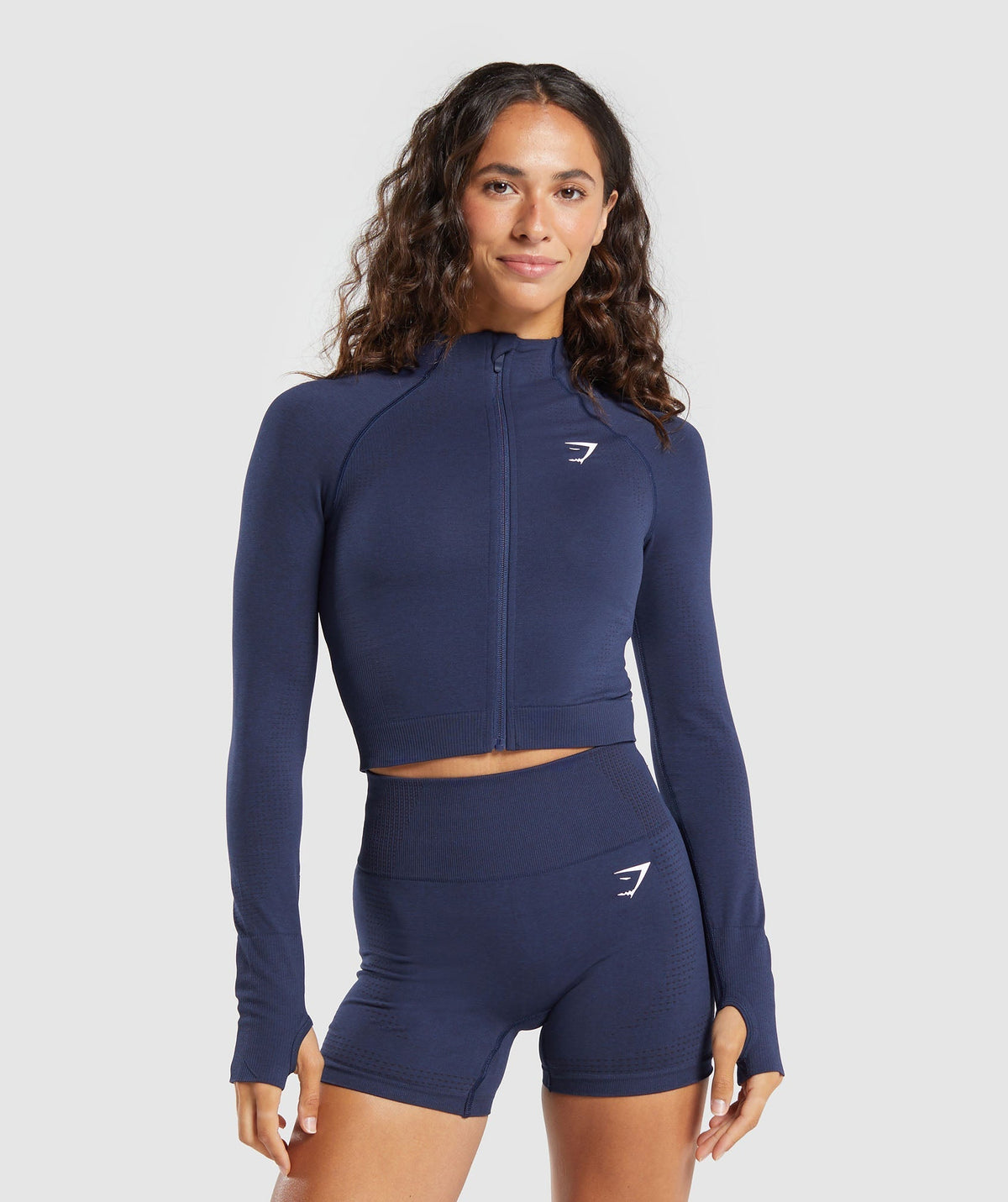 Vital Midi Zip Up Jacket - Heavy Blue Marl