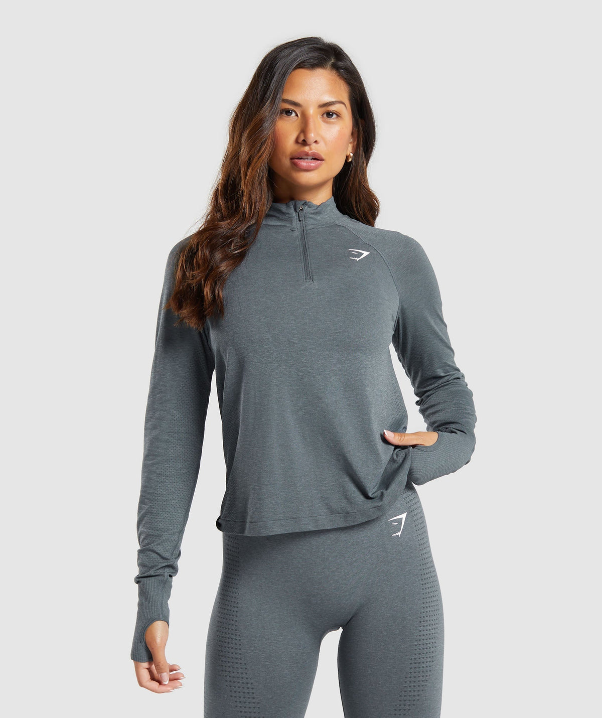 Vital 1/4 Zip - Strong Grey/ Marl