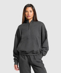 Rest Day Sweats 1/2 Zip Pullover - Black Core Marl