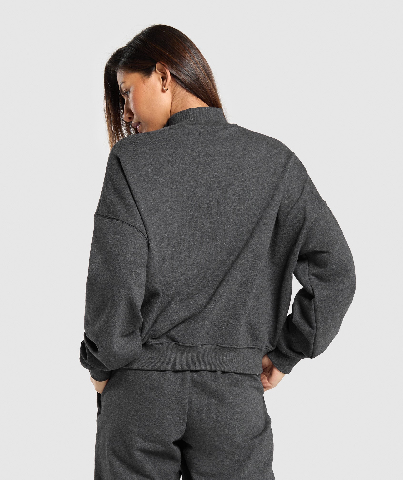 Rest Day Sweats 1/2 Zip Pullover - Black Core Marl