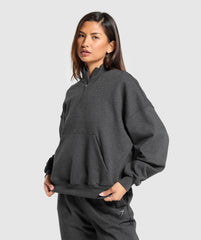 Rest Day Sweats 1/2 Zip Pullover - Black Core Marl