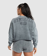 Collegiate Shadow Washed Midi Sweatshirt - Asphalt Grey