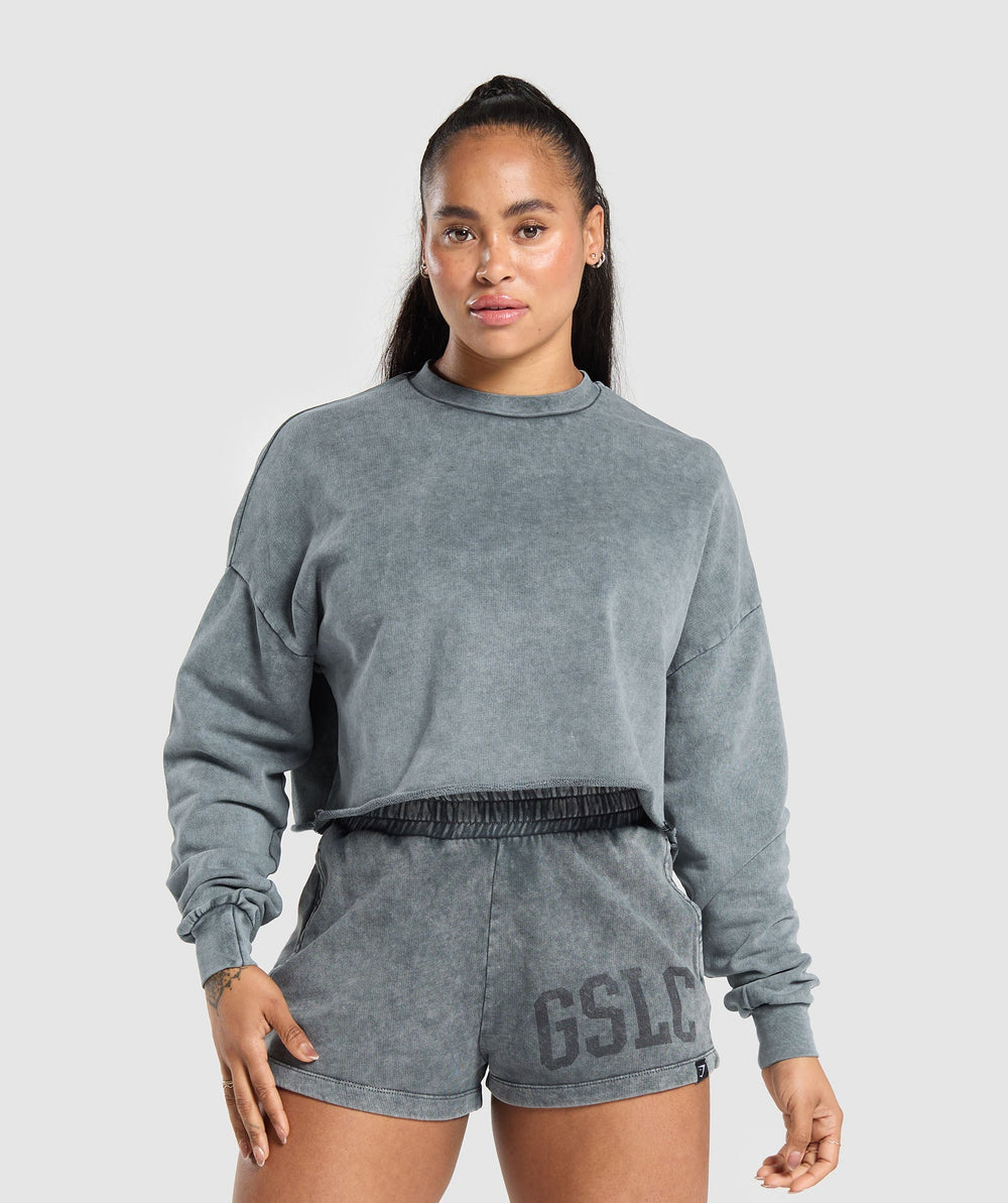 Collegiate Shadow Washed Midi Sweatshirt - Asphalt Grey