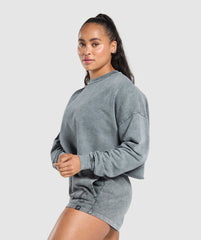 Collegiate Shadow Washed Midi Sweatshirt - Asphalt Grey
