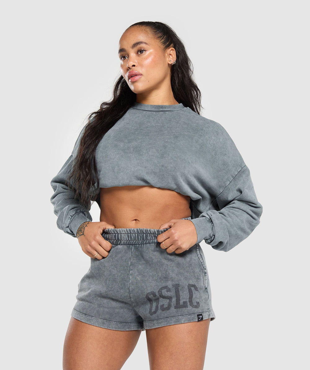Collegiate Shadow Washed Midi Sweatshirt - Asphalt Grey