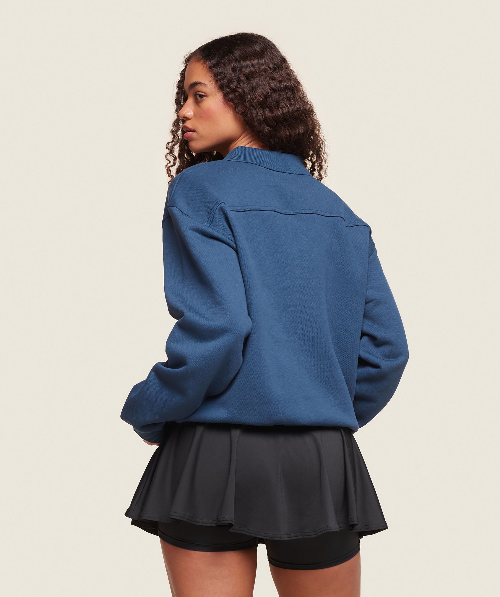 Phys Ed Graphic 1/4 Zip - Soft Blue