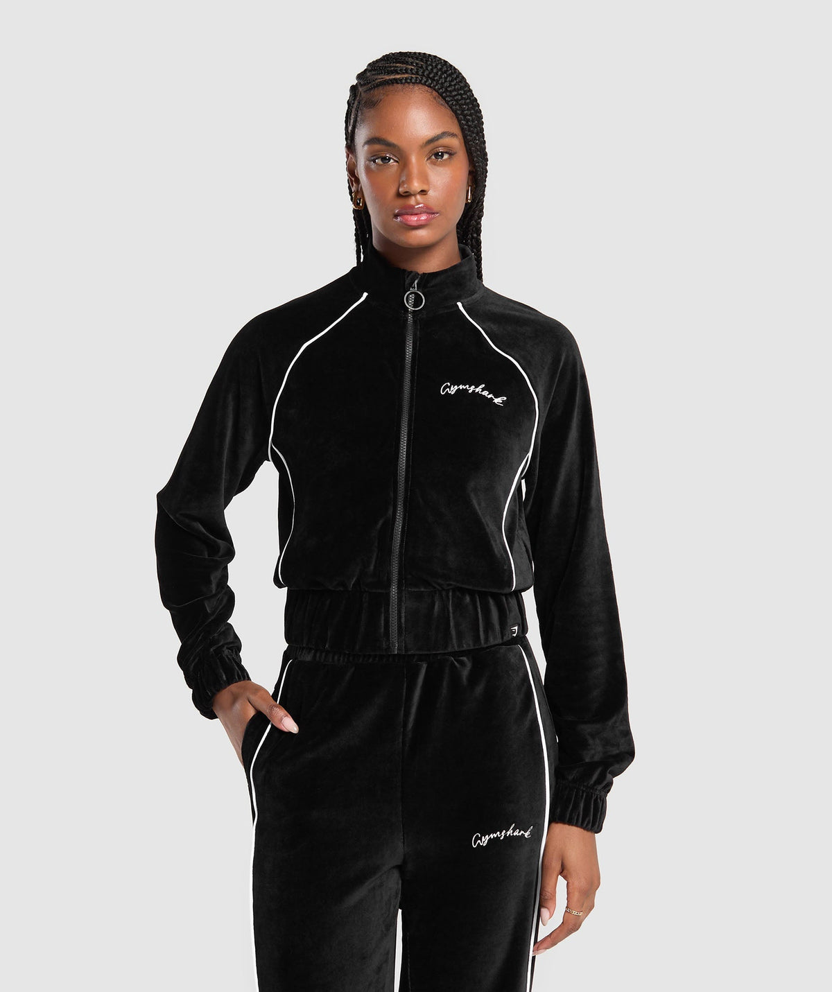 Velour Tracktop - Black