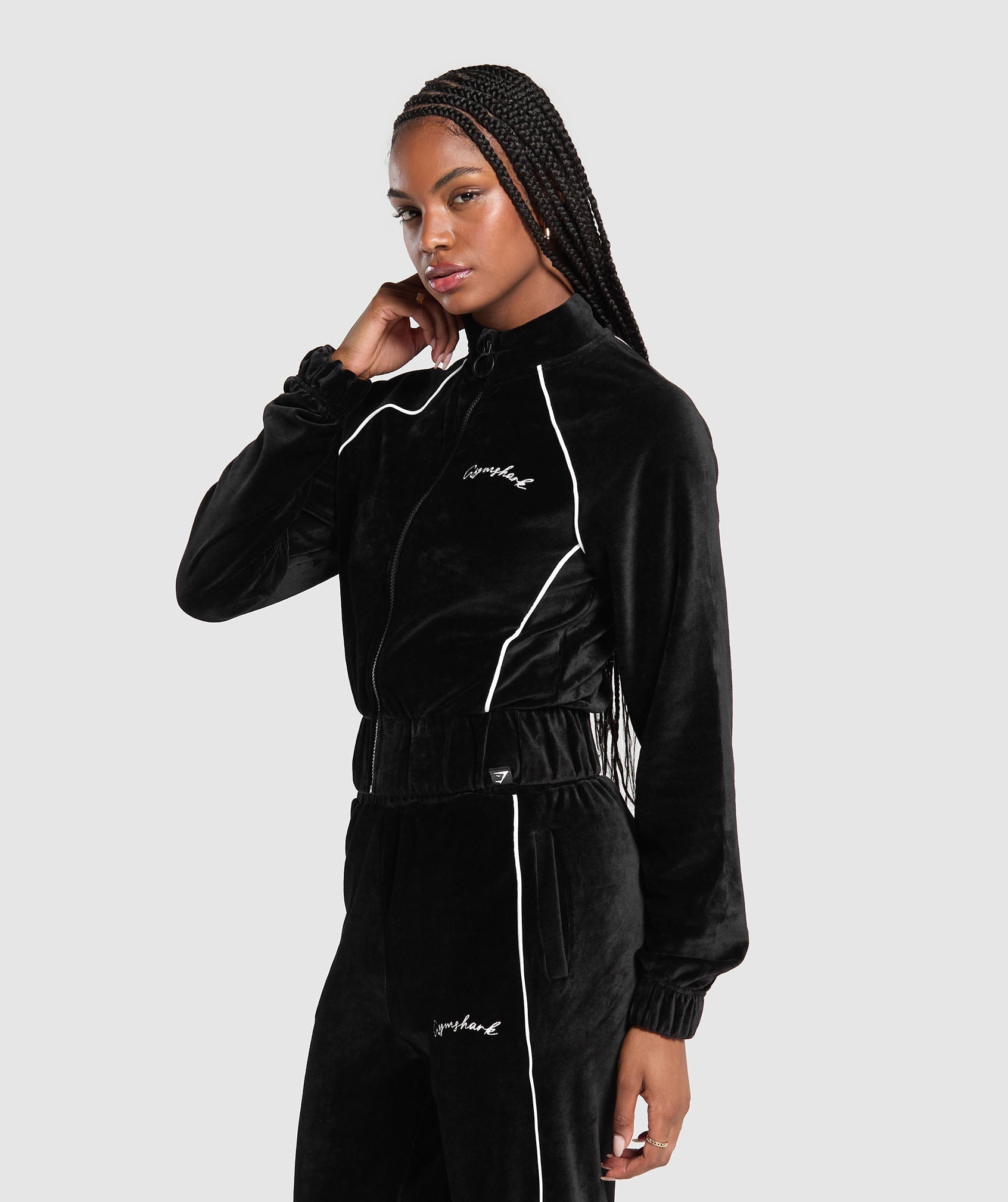 Velour Tracktop - Black