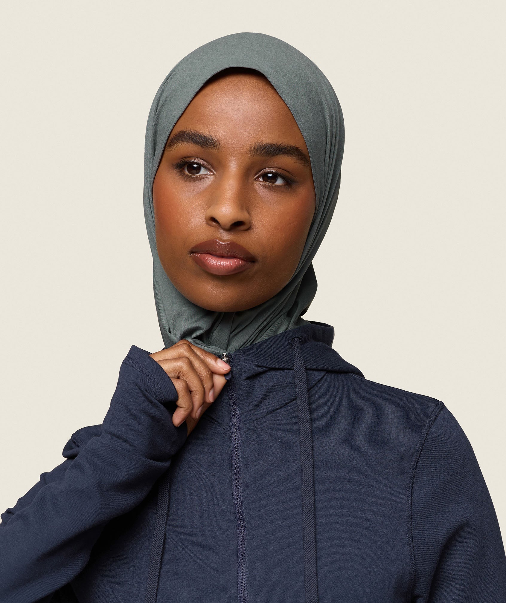 GS x Leana Deeb Hooded Midi Top - Midnight Blue