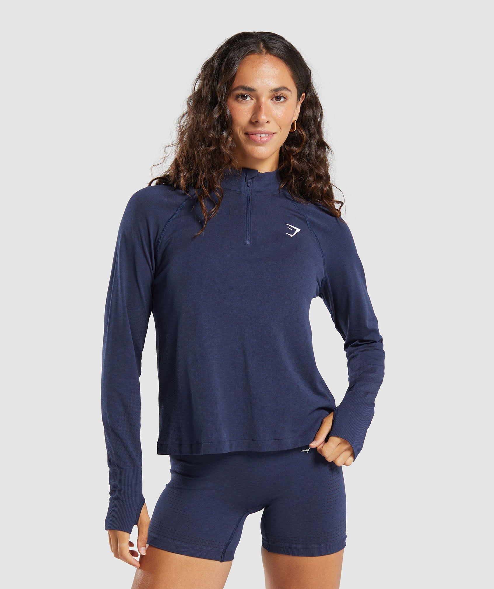 Vital 1/4 Zip - Heavy Blue/ Marl