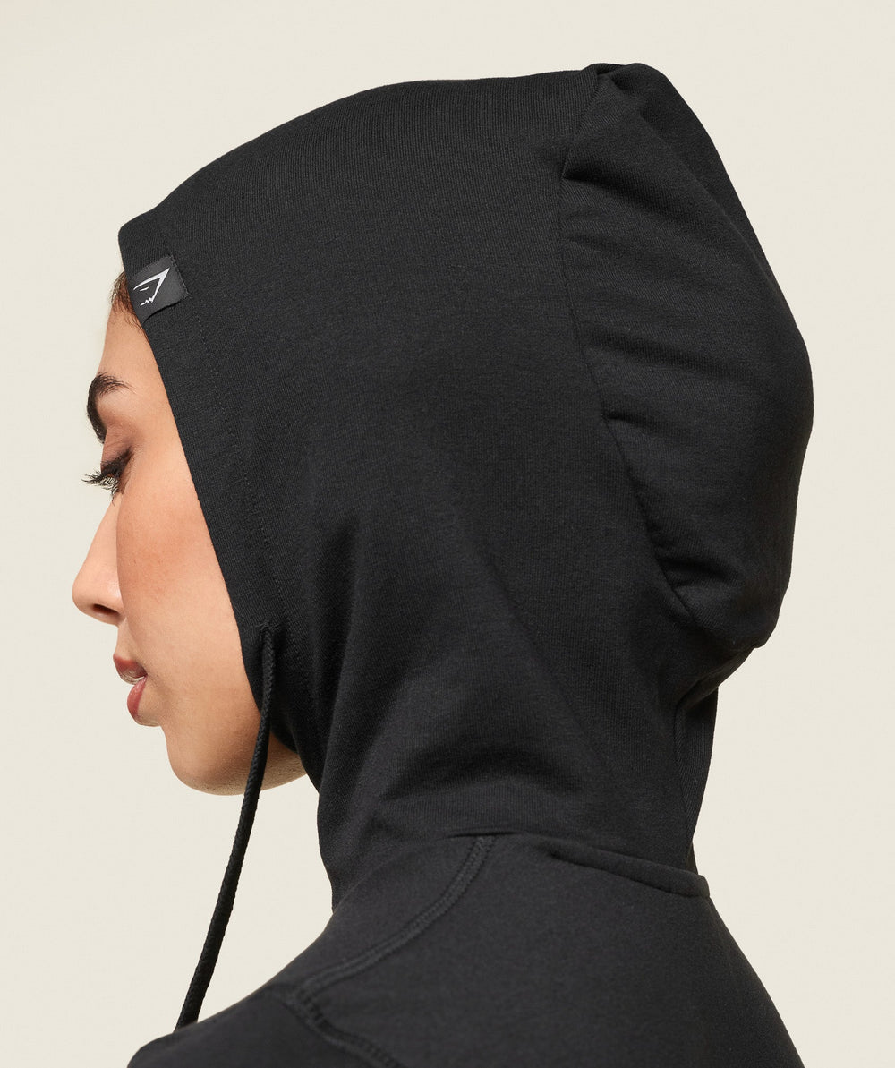 GS x Leana Deeb Hooded Midi Top - Black