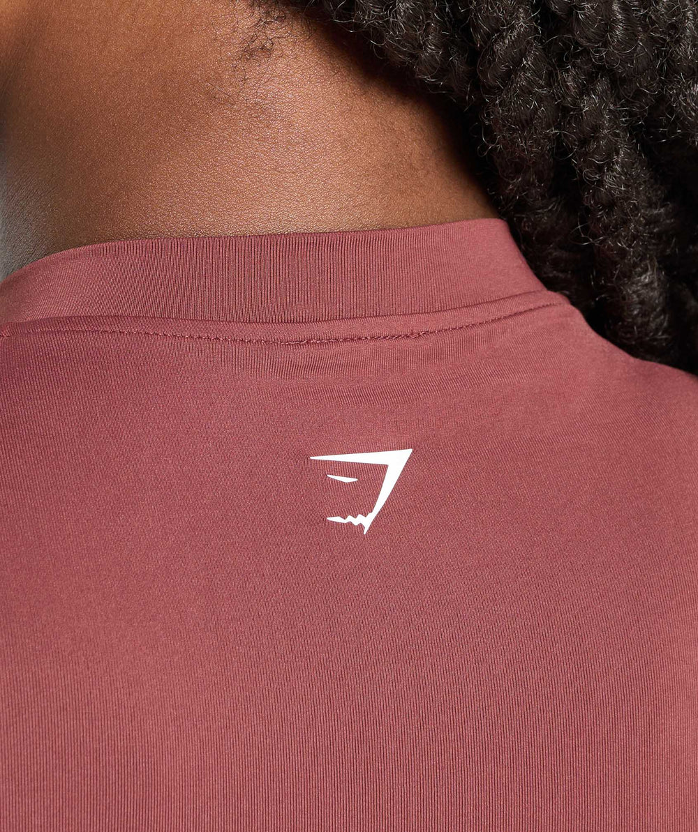Everyday Seamless Zip Tracktop - Burgundy Brown