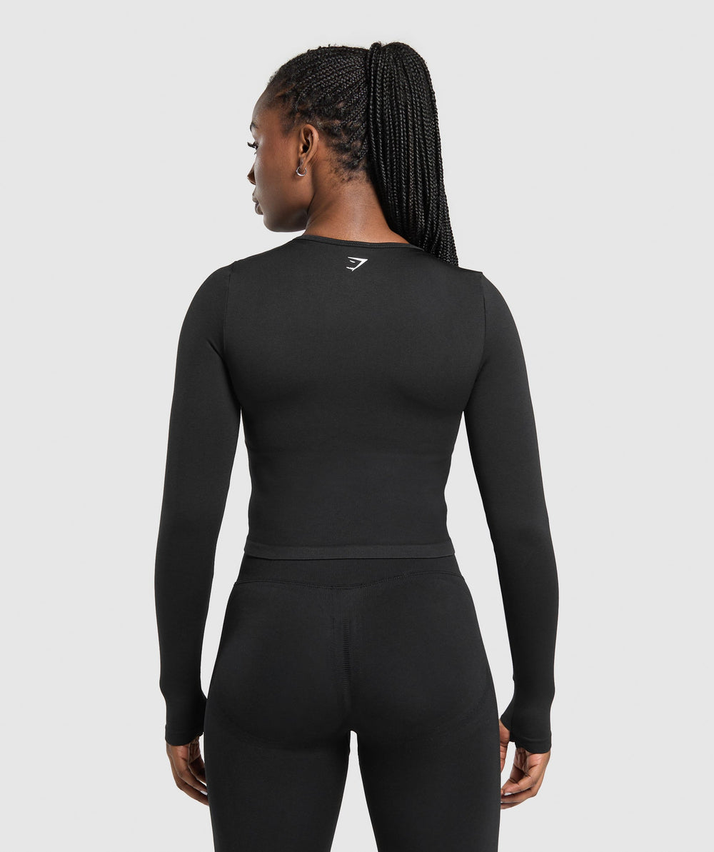 Lift Seamless Zip Up Jacket - Black/Black Marl
