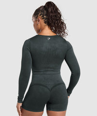 Gains Seamless Washed Zip Up Jacket - Black