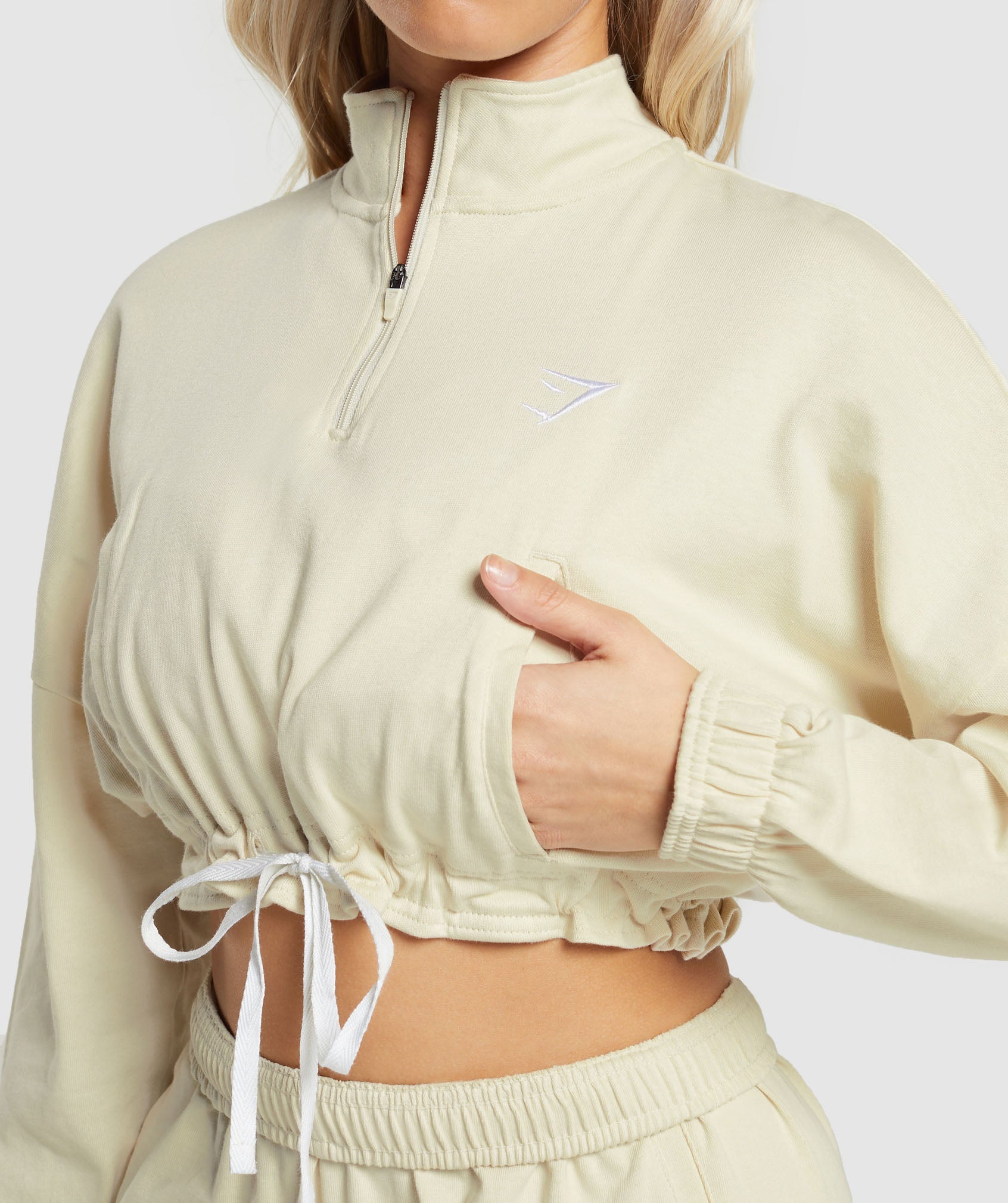 Lifting Lightweight 1/4 Zip Pullover - Ecru White