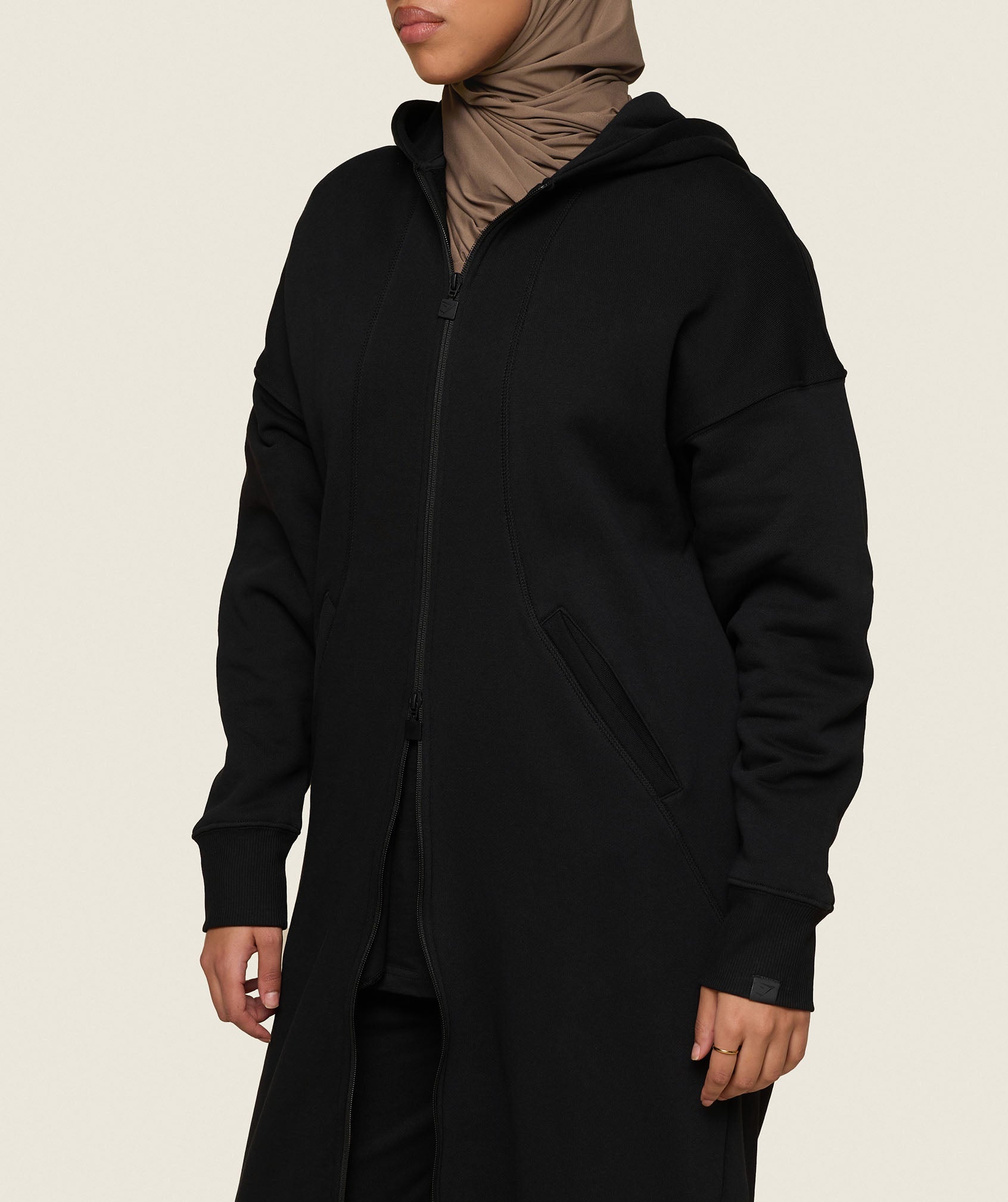 GS x Leana Deeb Oversized Longline Zip Through - Black